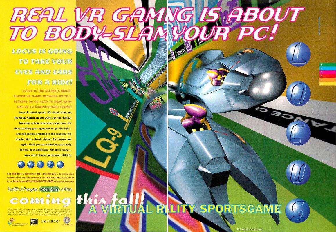 An ad in Computer Gaming World US issue 135 for Locus.